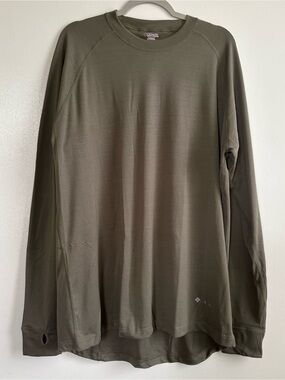 Columbia Men’s 3XL Olive Green Crew Neck Long Sleeve Stretch Logo Tee